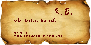 Köteles Bernát névjegykártya